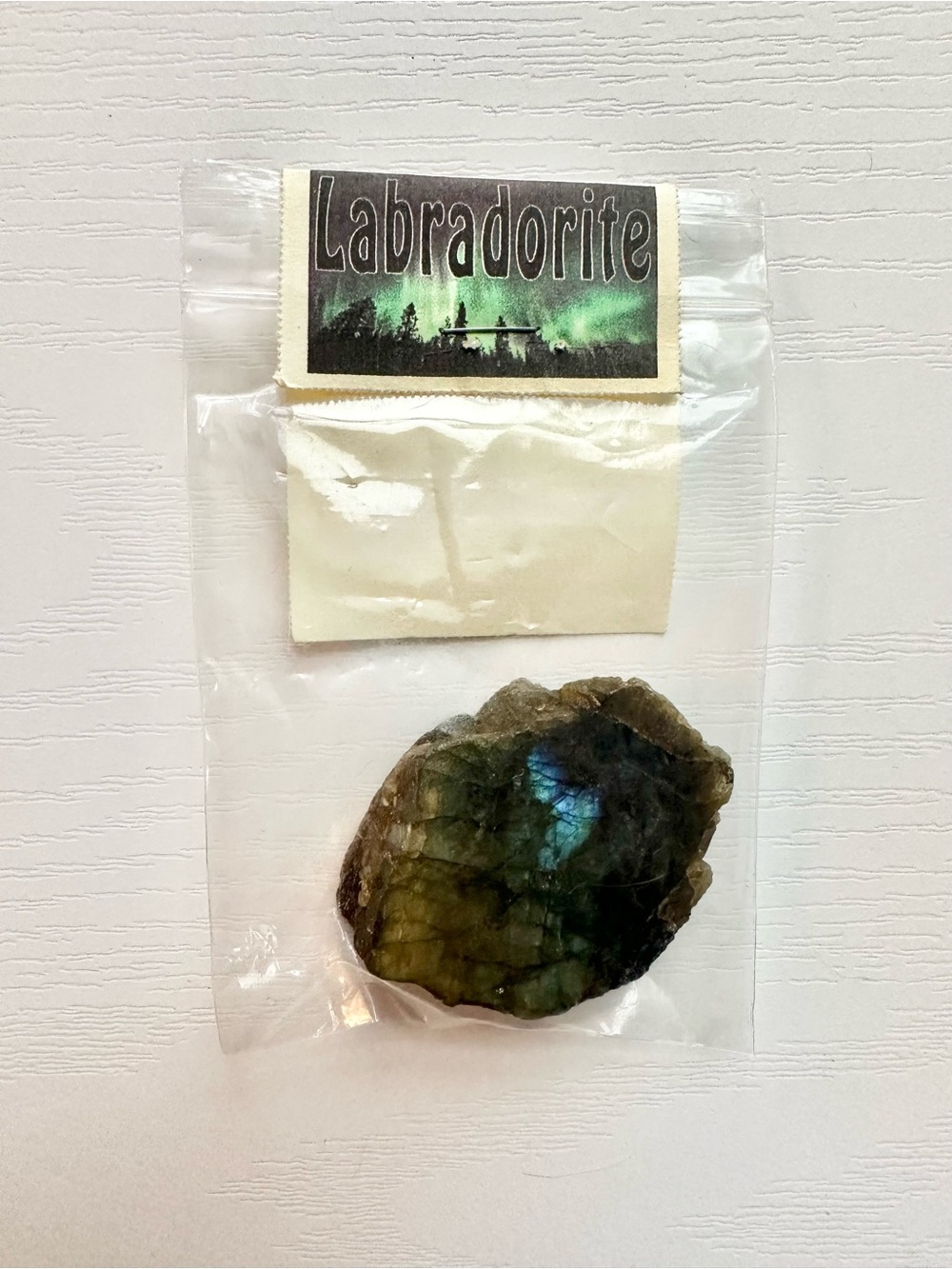 Labradorite Raw Stone Specimen with Blue-Green Flash